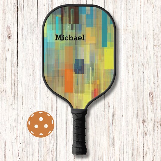 Kleurrijke Moderne Kunst Monogram Pickleball pedde Paddle