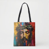 Kleurrijke moderne kunst van Jezus Tote Bag (Voorkant)