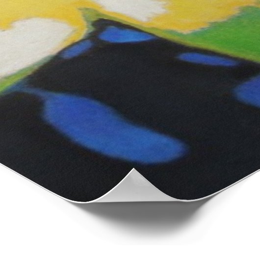 kleurrijke moderne kunstbloem - originele abstract poster (Hoek)