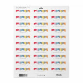 Kleurrijke, moderne labels voor retouradressen aan (Full Sheet)