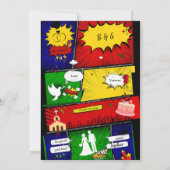 Kleurrijke moderne leuke retro comic bruiloft verh (Achterkant)