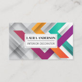 Kleurrijke moderne lijnen | Creatief Abstract Visitekaartje (Voorkant)