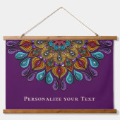 Kleurrijke moderne mandala trippy psychedelische h hangend wandkleed (Voorkant)