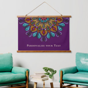 Kleurrijke moderne mandala trippy psychedelische h hangend wandkleed