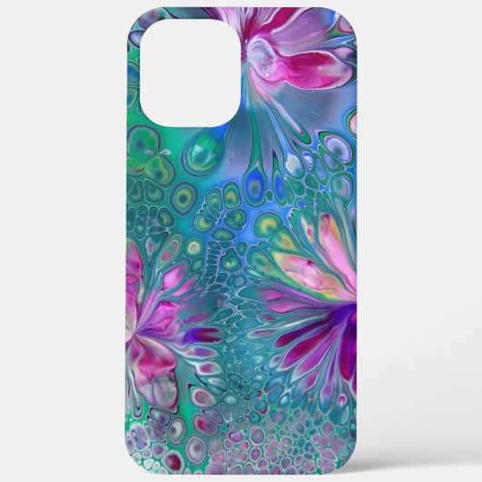 Kleurrijke Moderne Meisje Bloemen Vloeibare Kunst Case-Mate iPhone Case (Achterkant)