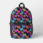 Kleurrijke Moderne Meisje Glitter Harten Gepersona Bedrukte Rugzak (Voorkant)