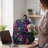 Kleurrijke Moderne Meisje Neon Liefde Hart Geperso Bedrukte Rugzak