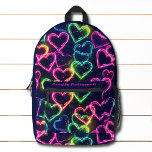 Kleurrijke Moderne Meisje Neon Liefde Hart Geperso Bedrukte Rugzak<br><div class="desc">Kleurrijke Moderne Meisje Neon Love Heart Gepersonaliseerde Naam Rugzakken heeft een kleurrijk neon liefde hart patroon in roze,  groen,  blauw en geel. Perfect voor terug naar school,  sport,  sportschool,  reizen en meer. Ontworpen door ©2023 Evco Studio www.zazzle.com/store/evcostudio</div>