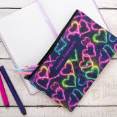 Kleurrijke Moderne Meisje Neon Liefde Hart Geperso Etui