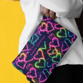 Kleurrijke Moderne Meisje Neon Liefde Hart Geperso Etui