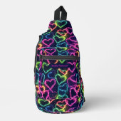 Kleurrijke Moderne Meisje Neon Liefde Hart Geperso Sling Bag (Voorkant)