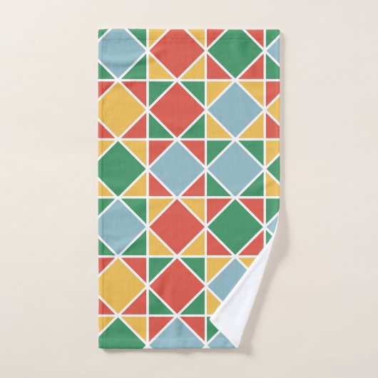 Kleurrijke moderne mideeuw l Multi kleuren Groen Bad Handdoek (Handdoek)