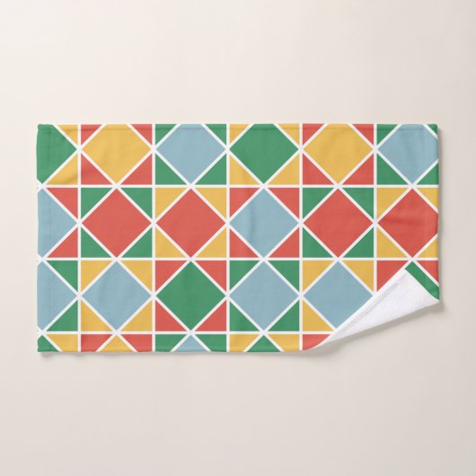 Kleurrijke moderne mideeuw l Multi kleuren Groen Bad Handdoek (Handdoek)