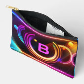 Kleurrijke Moderne Monogram Neon Gepersonaliseerd Etui (Open)
