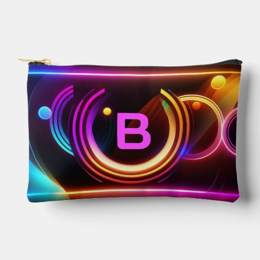 Kleurrijke Moderne Monogram Neon Gepersonaliseerd Etui (Voorkant)