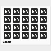Kleurrijke moderne monogram professionele initiale vierkante sticker (Vel)