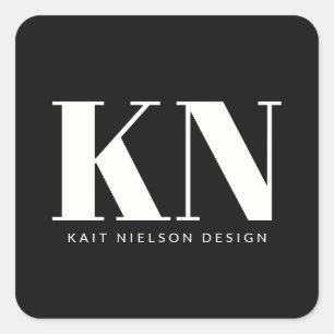 Kleurrijke moderne monogram professionele initiale vierkante sticker
