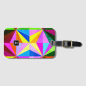 Kleurrijke moderne multi-gekleurde geometrische |  bagagelabel (Voorkant (horizontaal))
