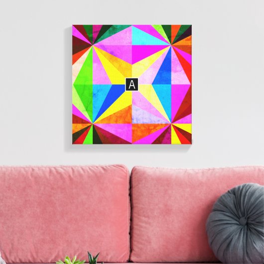 Kleurrijke moderne multi-gekleurde geometrische | canvas afdruk (Insitu (Woonkamer))