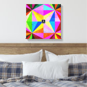 Kleurrijke moderne multi-gekleurde geometrische | canvas afdruk (Insitu (Slaapkamer))