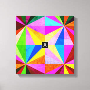 Kleurrijke moderne multi-gekleurde geometrische    canvas afdruk
