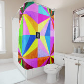 Kleurrijke moderne multi-gekleurde geometrische |  douchegordijn (In situ)