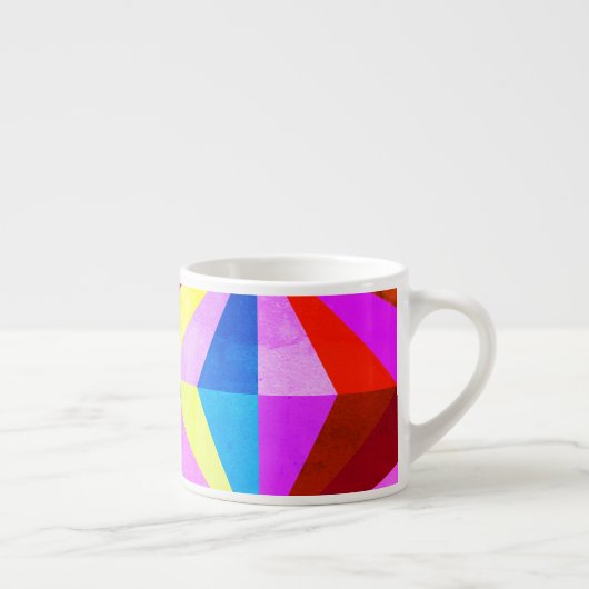 Kleurrijke moderne multi-gekleurde geometrische |  espresso kop (Rechts)