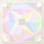 Kleurrijke moderne multi-gekleurde geometrische |  glazen onderzetter (Achterkant)