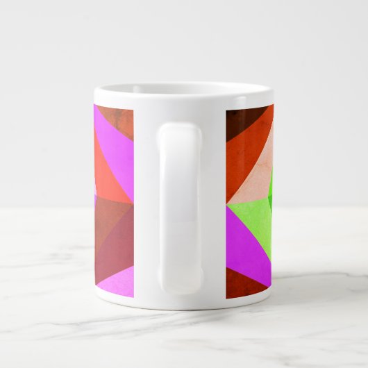 Kleurrijke moderne multi-gekleurde geometrische |  grote koffiekop (Achterkant)