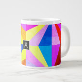 Kleurrijke moderne multi-gekleurde geometrische |  grote koffiekop (Voorkant rechts)