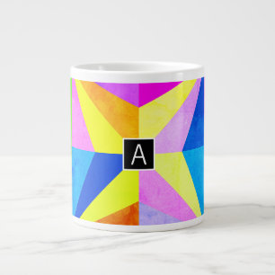 Kleurrijke moderne multi-gekleurde geometrische    grote koffiekop