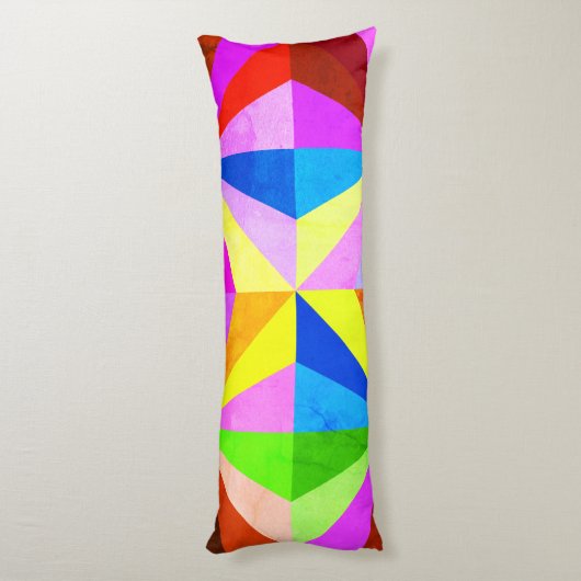 Kleurrijke moderne multi-gekleurde geometrische |  lichaamskussen (Achterkant (Verticaal))