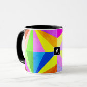 Kleurrijke moderne multi-gekleurde geometrische | mok (Voorkant links)