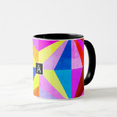 Kleurrijke moderne multi-gekleurde geometrische | mok (Voorkant rechts)