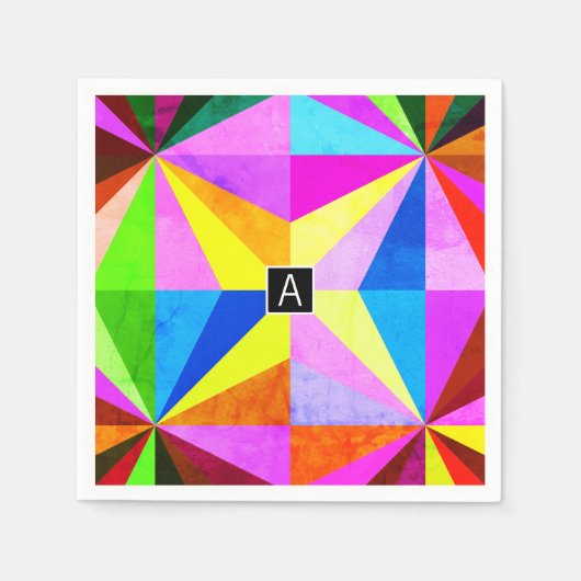 Kleurrijke moderne multi-gekleurde geometrische |  servetten (Voorkant)