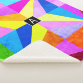 Kleurrijke moderne multi-gekleurde geometrische |  sherpa deken (3/4)