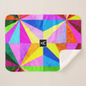 Kleurrijke moderne multi-gekleurde geometrische |  sherpa deken (Voorkant (horizontaal))