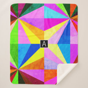 Kleurrijke moderne multi-gekleurde geometrische    sherpa deken