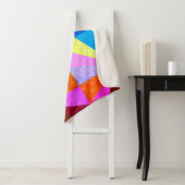 Kleurrijke moderne multi-gekleurde geometrische |  sherpa deken (In situ)