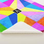 Kleurrijke moderne multi-gekleurde geometrische |  sherpa deken (3/4)