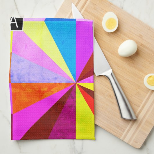 Kleurrijke moderne multi-gekleurde geometrische |  theedoek (Quarter Fold)