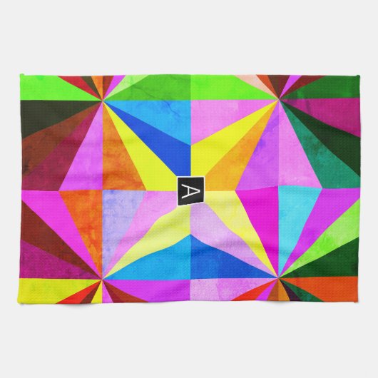 Kleurrijke moderne multi-gekleurde geometrische |  theedoek (Horizontaal)