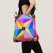 Kleurrijke moderne multi-gekleurde geometrische |  tote bag (Dichtbij)