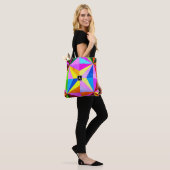 Kleurrijke moderne multi-gekleurde geometrische |  tote bag (Op model)