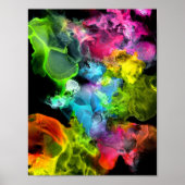 Kleurrijke moderne Neon Abstracte Waterverf schild Poster (Voorkant)