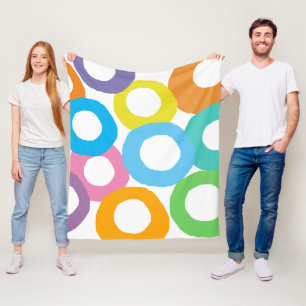 Kleurrijke moderne ongelijke cirkelpatronen fleece deken