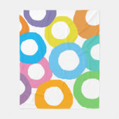 Kleurrijke moderne ongelijke cirkelpatronen fleece deken (Voorkant)