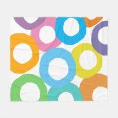 Kleurrijke moderne ongelijke cirkelpatronen fleece deken (Voorkant (Horizontaal))