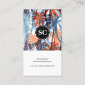 Kleurrijke moderne palmbomen visitekaartje (Achterkant)