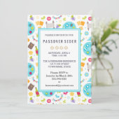Kleurrijke moderne Pascha Sedar uitnodigingen (Staand voorkant)
